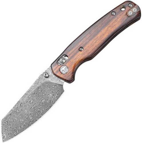 Bestechman Cicada's Wing Bar Lock Knife Desert Ironwood Damascus Bestechman Cicada's Wing Bar Lock Knife Desert Ironwood Damascus