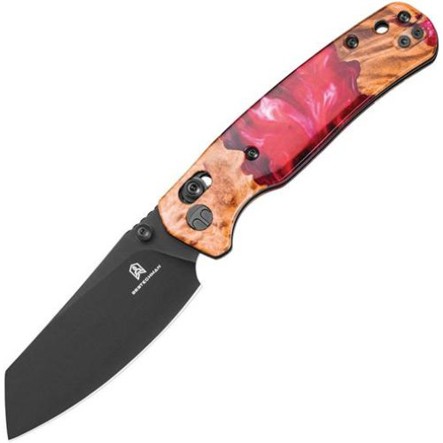 Cicada's Wing Bar Lock Knife Red Resin - with stabilized wood Cicada's Wing Bar Lock Knife Red Resin - with stabilized wood