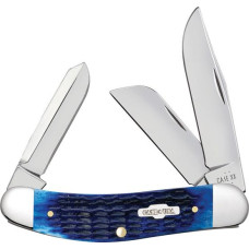 Case XX Rogers Corn Cob Jigged Blue  Bone 3-Blade Sowbelly  