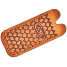 Case Leather Slip Pouch-  Brown Herringbone