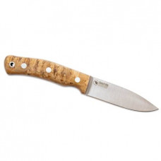 No.10 Swedish Forest Knife,  Stabilised Curly Birch, Stainless