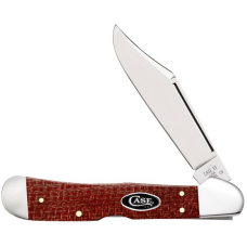 Dark Red Burlap Micarta CopperLock