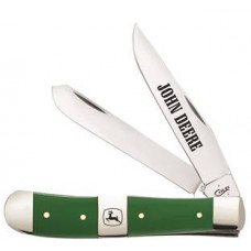 John Deere Green Delrin Center Bolster Trapper Stainless Pocket Knife