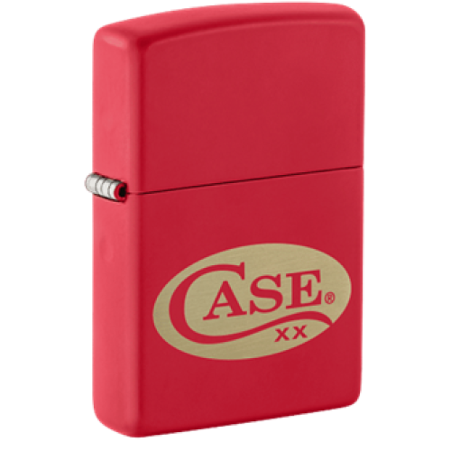 Lighter Zippo Red Matte W/Case Oval Logo Lighter Zippo Red Matte W/Case Oval Logo