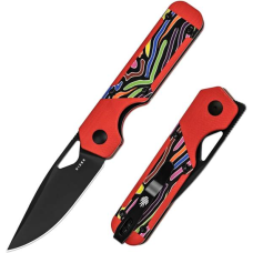  Kizer Vanguard Mini Militaw Liner Lock - Black Nitro-v, RED G10 Party Streamers