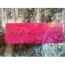 Stabilized curly Birch HOT Pink 125mm x 45mm x 35mm