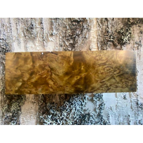 Stabilized curly birch - Coffee brown - 125mm x 40mm x 35mm Stabilized curly birch - Coffee brown - 125mm x 40mm x 35mm