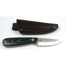 Necker 70 knife/Leather/Green Micarta