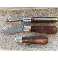 Clip Point Stabalized Spalted Chestnut Chased Back